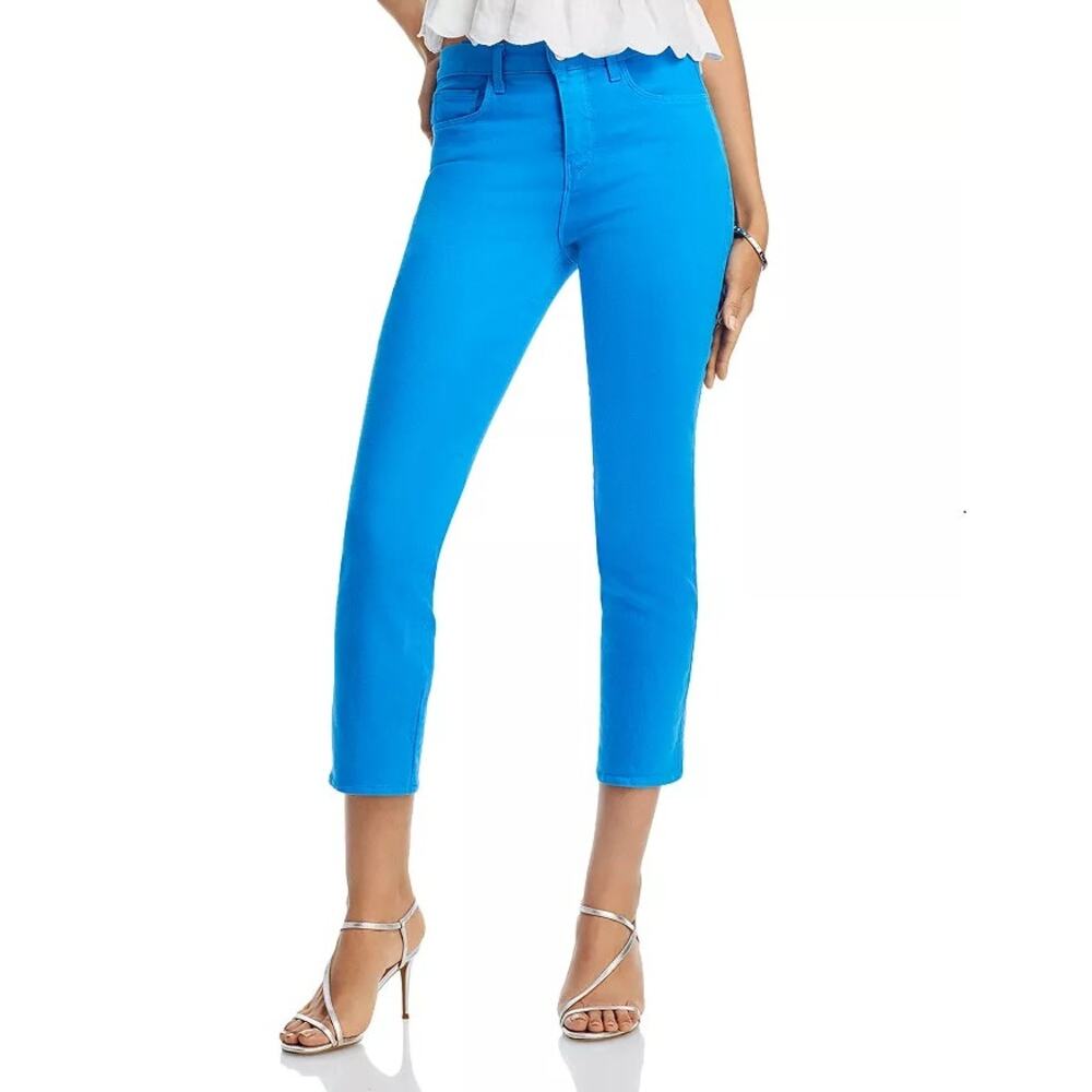 L'Agence Alexia Crop Jeans Size‎ 23 Neon Blue High Rise Slim Fit 5-Pocket